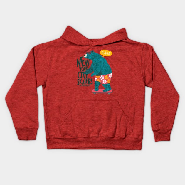 New York City Skaters Kids Hoodie by Mako Design 